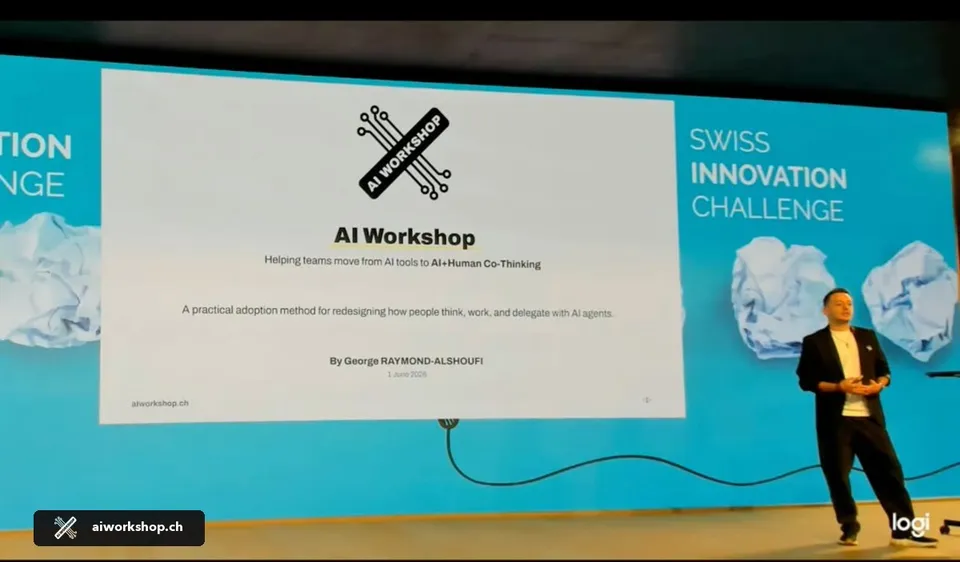 George Raymond-Alshoufi presenting AI Workshop at the Swiss Innovation Challenge 2026